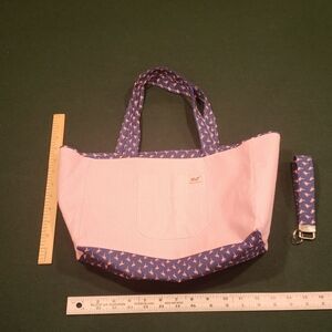 Vineyard Vines Pink and Blue Tote Structured Design